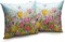 Tulip Pillow Covers 18x18 Set of 2 Spring Throw Pillow Covers Pink Yellow Tulip Floral Outdoor Pillowcase Watercolor Cotton Linen Cushion Case for Sofa Outdoor Patio